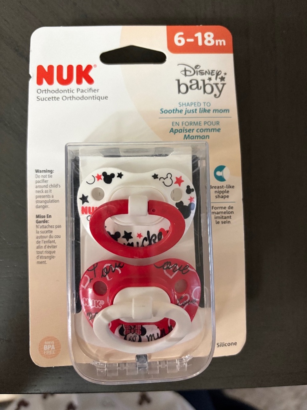 NEW NUK Disney Baby Orthodontic Pacifiers 6–18 Months | 2-Pack | BPA-Free